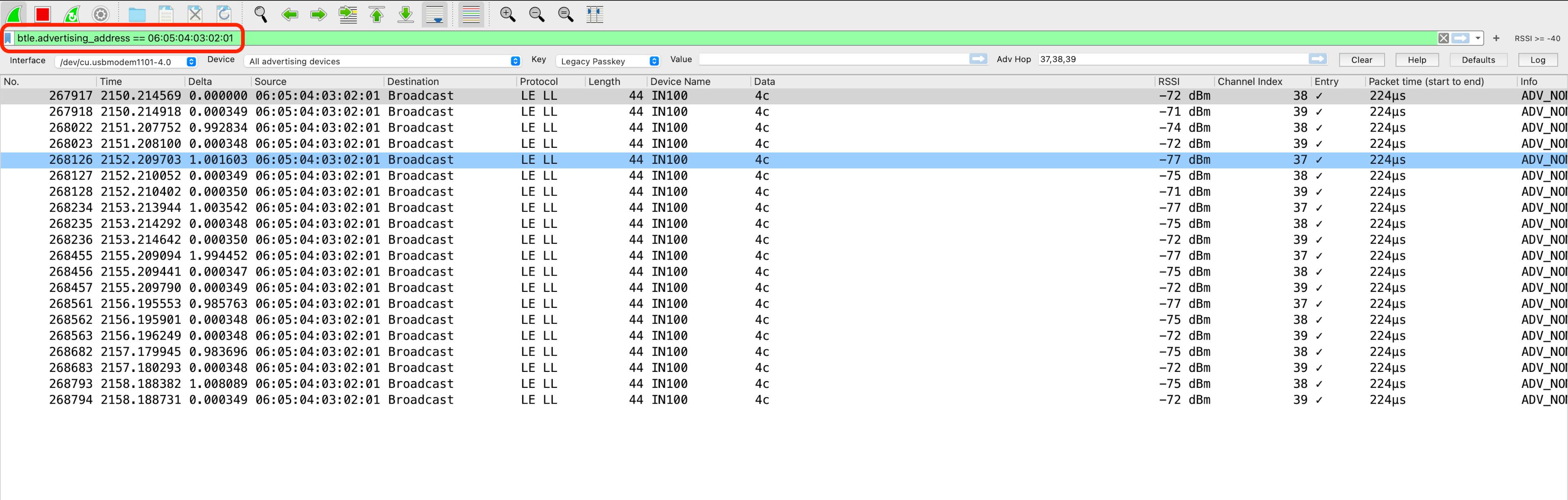 Adding a Display Filter via the Filters Field